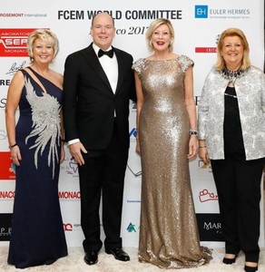 Marie-Christine Oghly with Albert II Prince of Monaco, Laura Frati Gucci, previous World President and Joelle Baccialon, President of  the FCEM Monaco branch. Marie-Christine Oghly with Albert II Prince of Monaco, Laura Frati Gucci, previous World President and Joelle Baccialon, President of  the FCEM Monaco branch.
